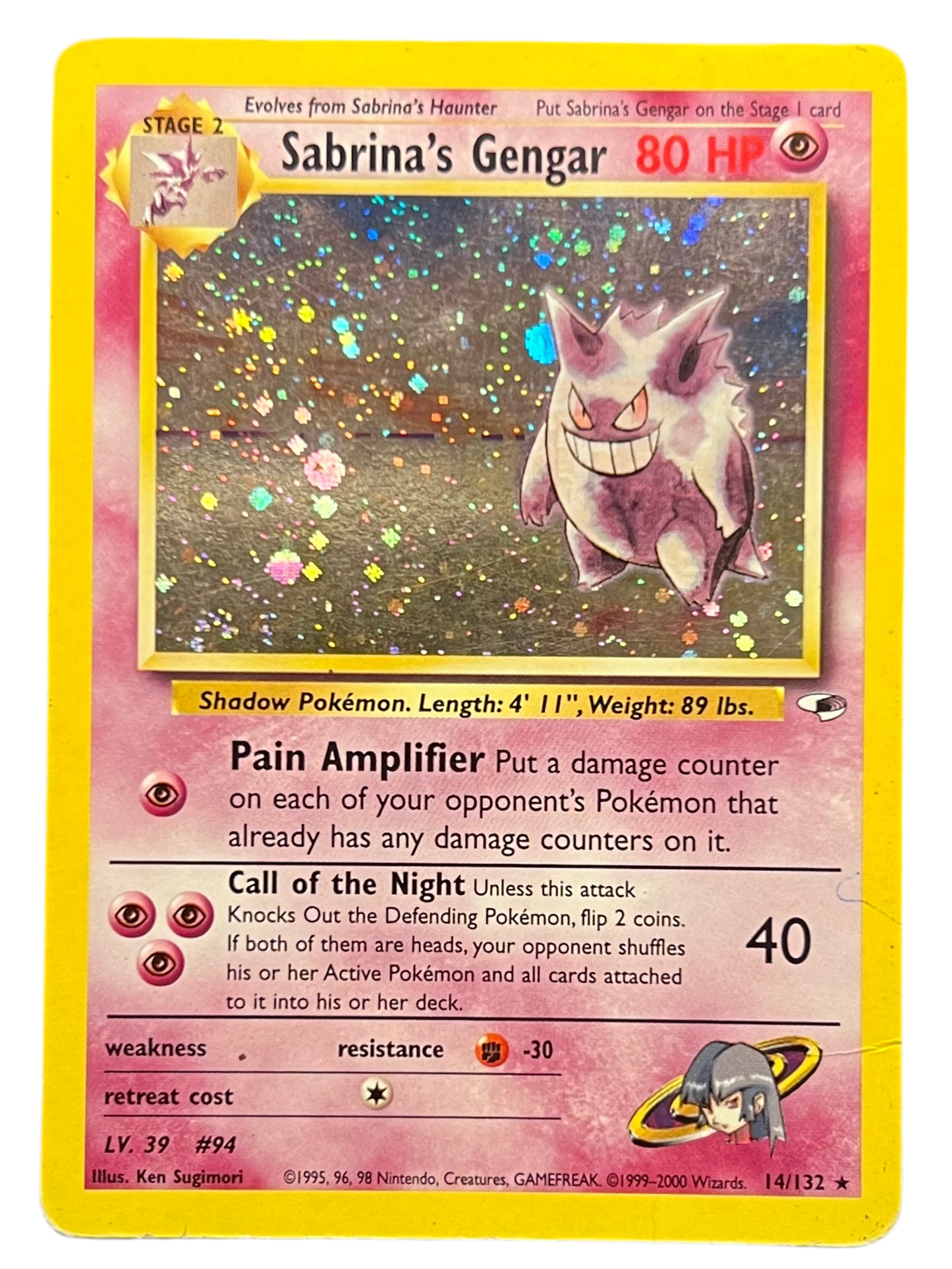 Sabrina’s Gengar — Gym Heroes(Unlimited) Wizards of the Coast, Pokemon Trading Card Game