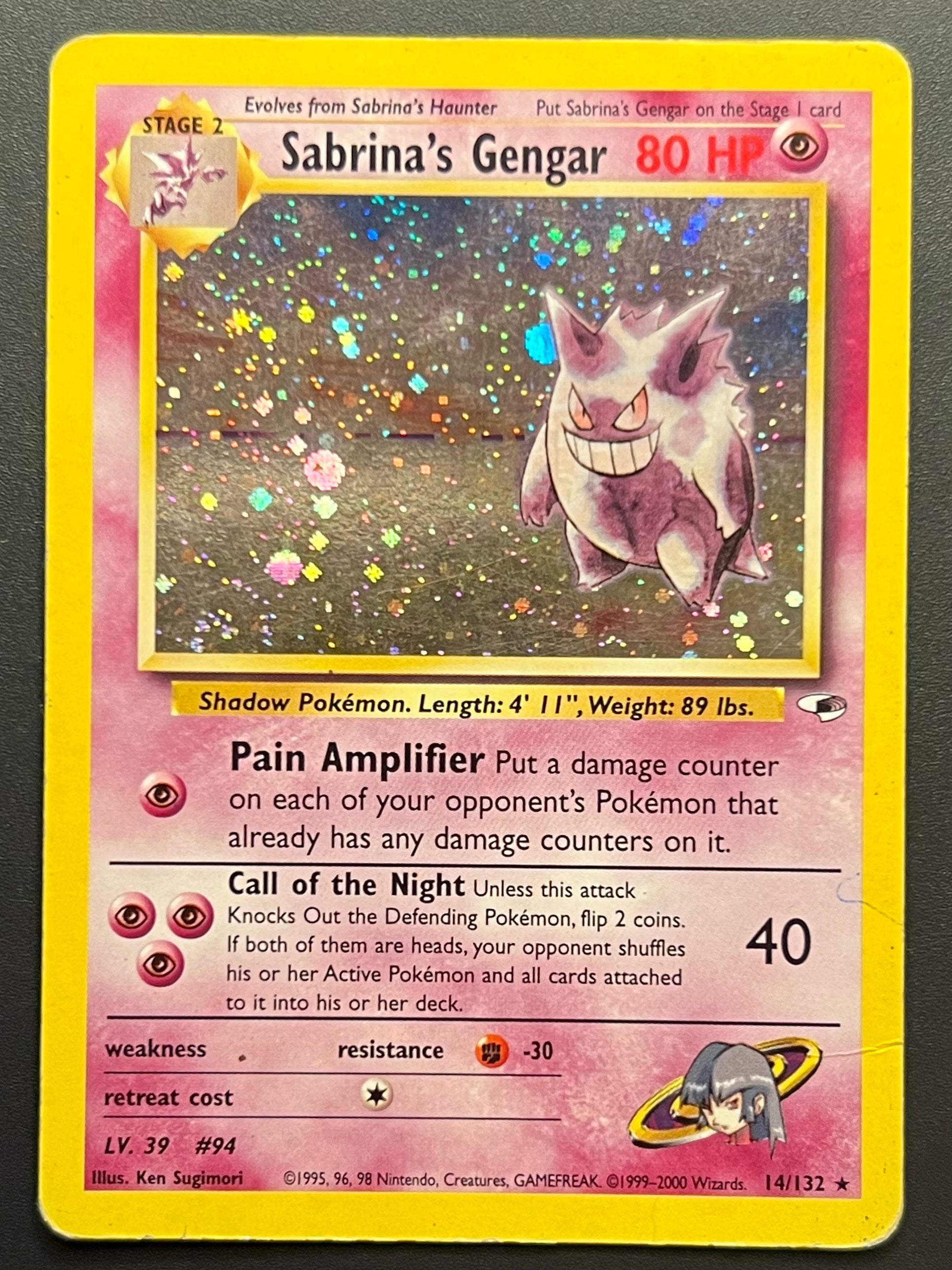 Sabrina’s Gengar — Gym Heroes(Unlimited) Wizards of the Coast, Pokemon Trading Card Game