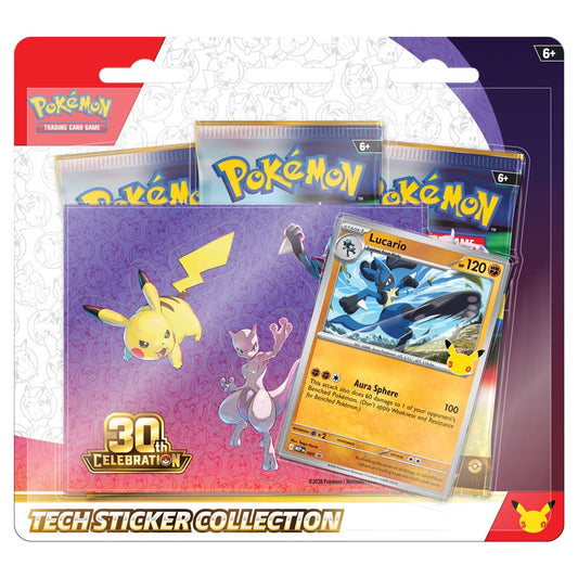 (WAVE 1 PREORDER) Pokémon TCG: 30th Celebration: Tech Sticker Collection Set of 2- Limit Of 1 Per Household