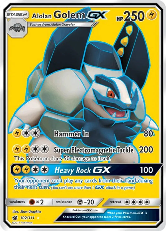 Alolan Golem GX (Full Art) 102/111