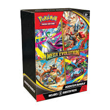Sealed Pokémon TCG Mega Evolution Base Set Booster Bundle with 6 packs featuring Mega Lucario EX, Mega Gardevoir EX, and more.
